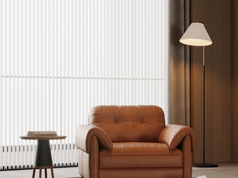 法式中古风单人沙发 休闲沙发 边几su模型