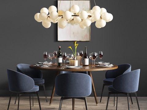  餐桌套装3d模型 