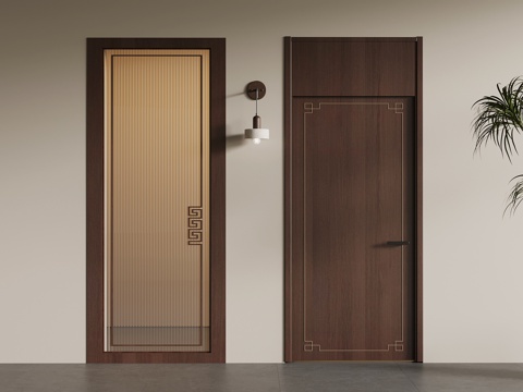 新中式门su模型