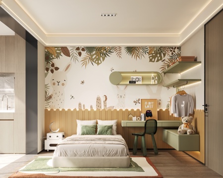  现代儿童房3d模型 