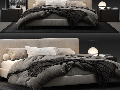  Minotti Tatlin床3d模型 