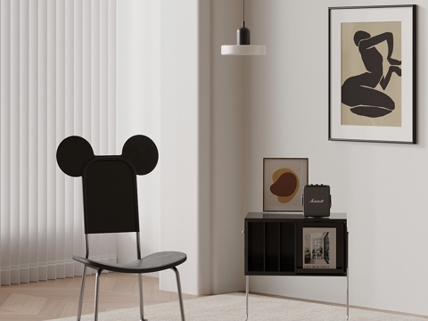  现代休闲椅 边几3d模型 