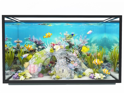  新现代水族箱3d模型 