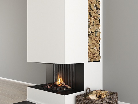  壁炉与装饰 323d模型 