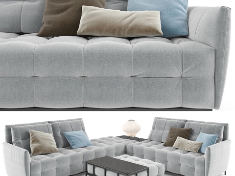  Poliform灰色沙发套装3d模型 