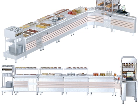  自助餐线3d模型 