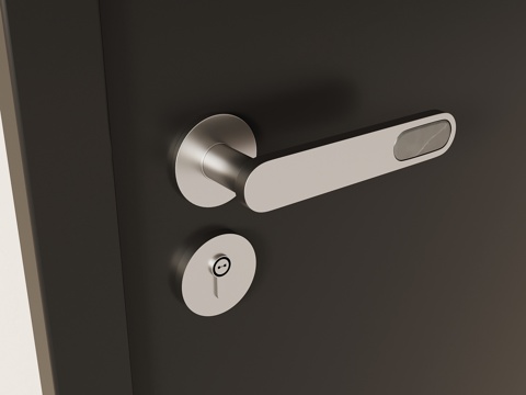  意式复古门把手su模型 