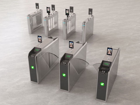 现代门禁 闸机 门禁机 闸门 感应门 门闸su模型