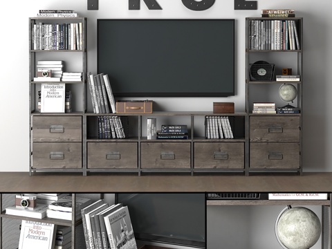  WEXLER 宽屏媒体墙套装3d模型 