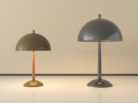  现代台灯 书桌台灯 金属台灯 装饰台灯 复古台3d模型 