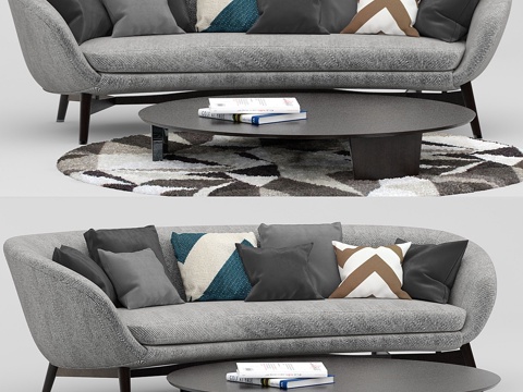  Minotti Russell套装3d模型 