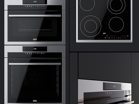  AEG - 烤箱BPM742320M，紧凑型烤箱KMM7613d模型 
