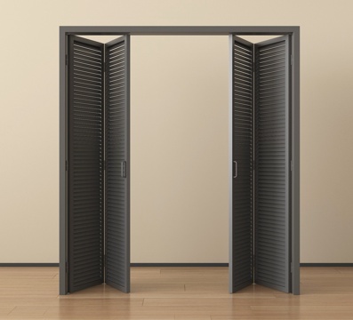  法式折叠门 百叶折叠门3d模型 