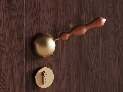  意式复古门把手su模型 