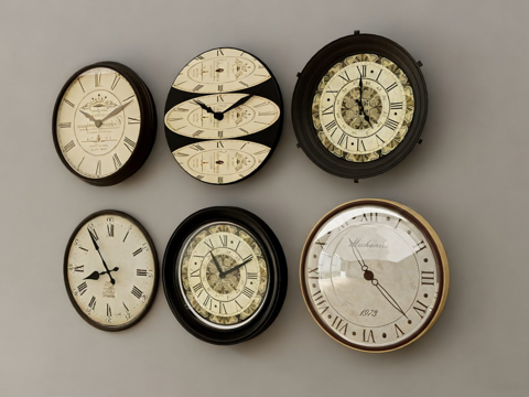 复古挂钟su模型