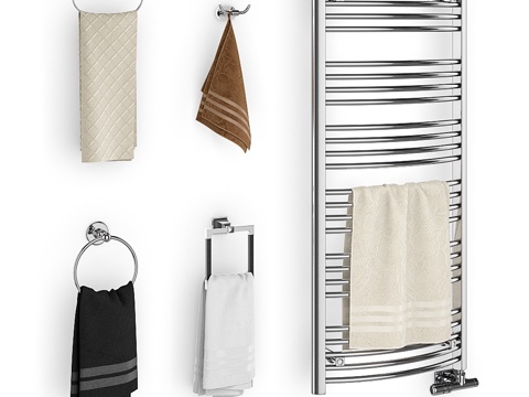  浴室毛巾套装023d模型 