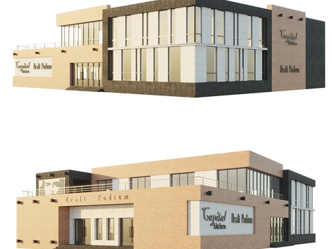  商店，咖啡馆3d模型 