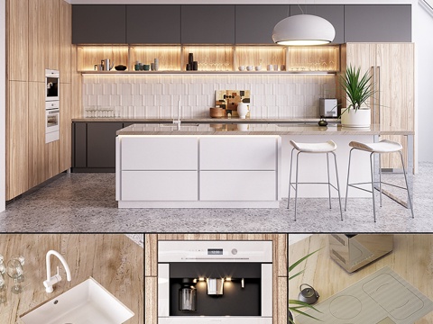  诺尔特自然系列厨房（vray GGX, corona PBR3d模型 