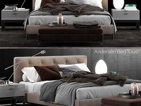  Minotti Andersen床品被褥3d模型 