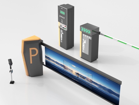  现代道闸闸机 门禁 停车感应升降杆3d模型 