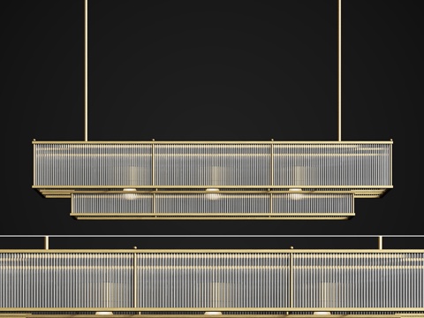  玛莱斯线性吊灯60 Restoration Hardware3d模型 