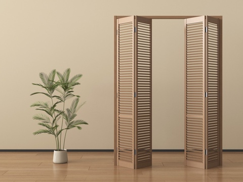 现代折叠门 百叶折叠门su模型