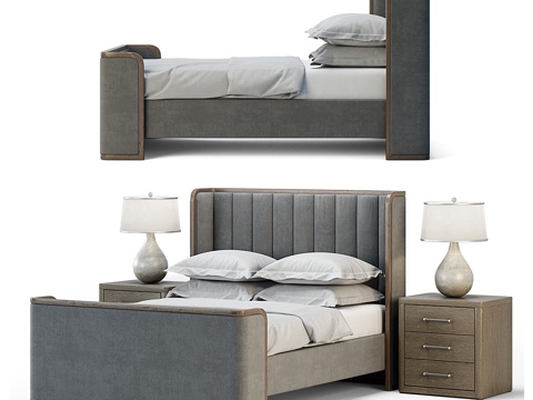  RH. ASTON 织物床3d模型 