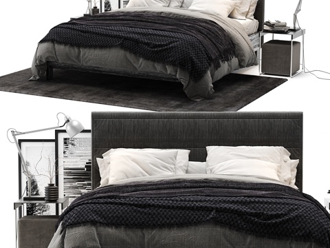  宜家oppland床3d模型 