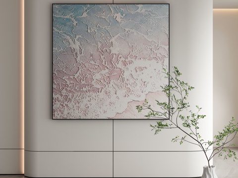  现代侘寂挂画 油画3d模型 