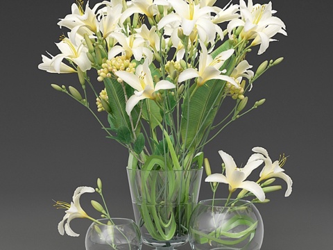  萱草花瓶3d模型 