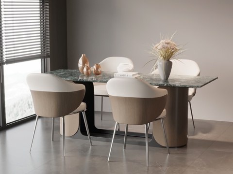  现代意式餐桌椅3d模型 