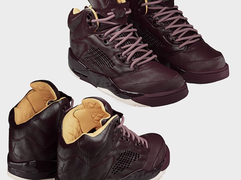  Air Jordan 5 Premium Bordeaux3d模型 
