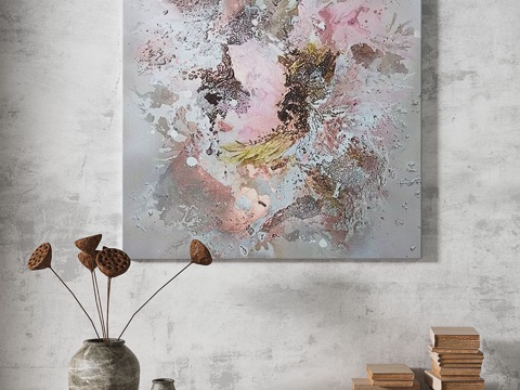  轻奢，侘寂，肌理，简约，抽象，现代，复古，装饰画3d模型 