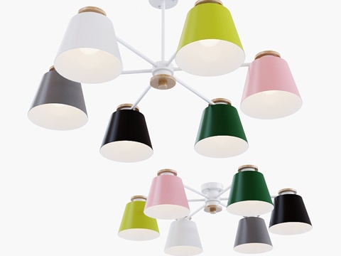  BOTIMI 四灯吊灯套装3d模型 