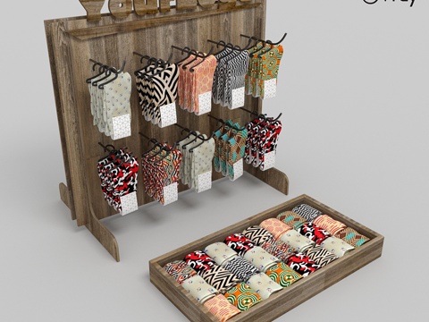  店铺用袜子3d模型 