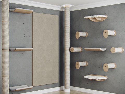  Kogtetochka猫抓板与猫屋3d模型 