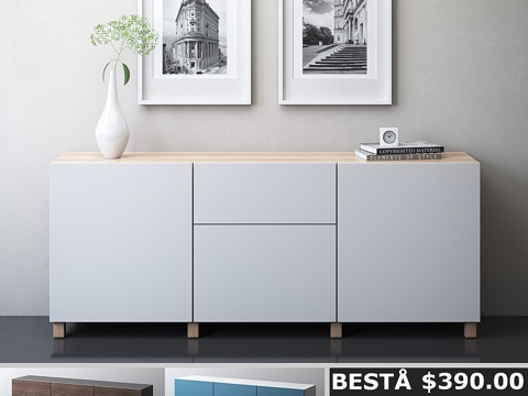  宜家BESTA带抽屉储物组合3d模型 