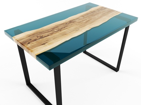  木质环氧树脂台灯3d模型 