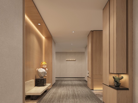  酒店过道3d模型 