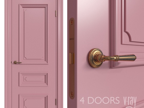  室内门学院纳瓦拉4扇门 # 13d模型 