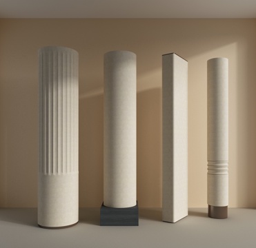  现代柱子 圆柱 造型柱 壁灯 石柱 装饰柱3d模型 