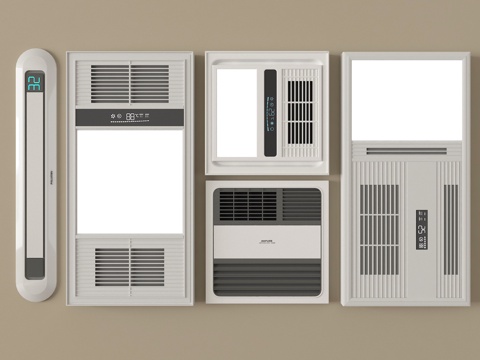  现代浴霸 集成式浴霸 线型浴霸 排风扇su模型 