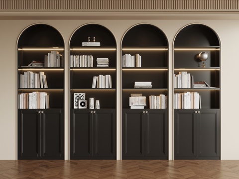 法式复古风书柜su模型