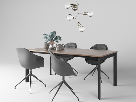  博康斯普餐桌套装3d模型 