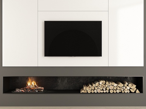  壁炉与装饰 393d模型 