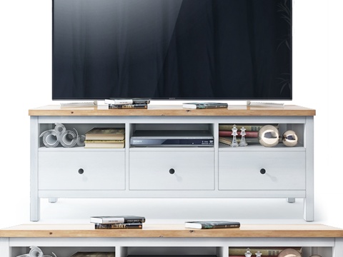  宜家Hemnes电视支架+装饰架3d模型 