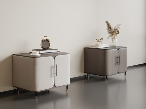  现代意式床头柜 边柜3d模型 