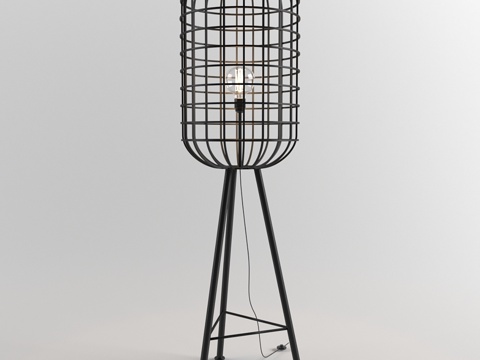  飓风落地灯金属黑3d模型 