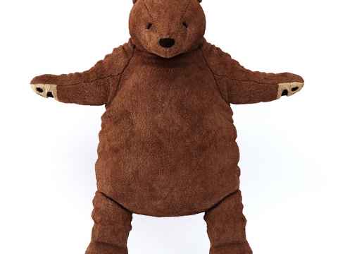  软毛玩具，棕熊DUNGEL3d模型 