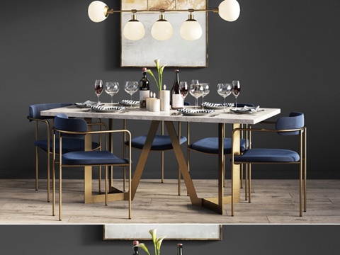  餐桌套装3d模型 